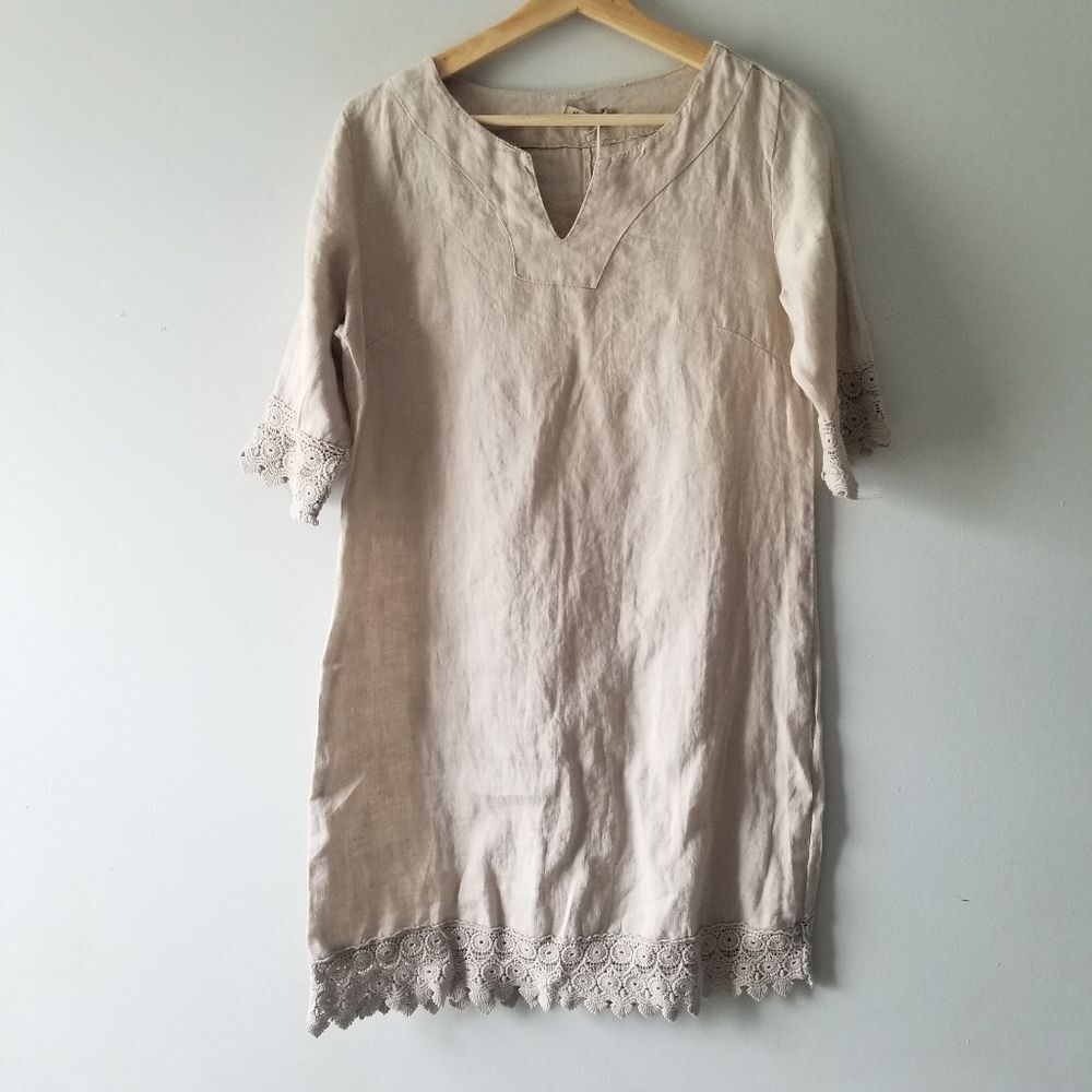 Alessia Pacini Linen Shift Dress XS
